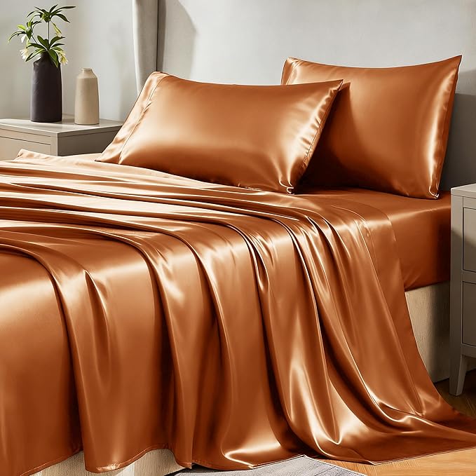 CozyLux Satin Sheets King Size Sheet Set by CozyLux