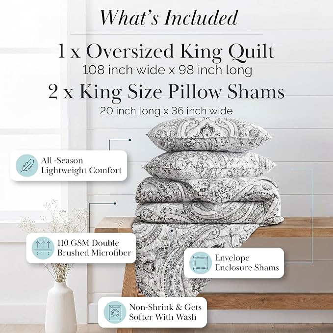 Southshore Fine Living, Inc. Boho King Quilt Set, Lightweight Bedspread - Image 2
