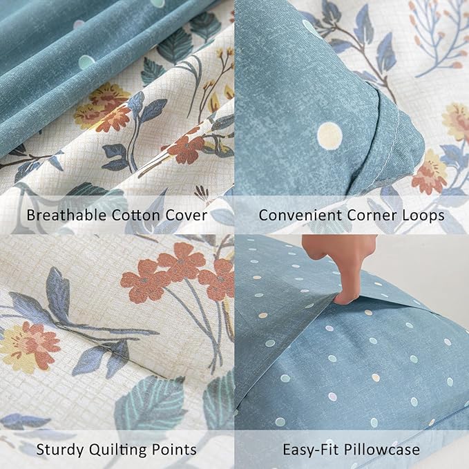 LEMIROE Botanical Cotton Comforter Queen Size - Image 5