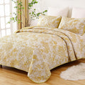 WONGS BEDDING Botanical Quilt Set Queen Size by WONGSBEDDING