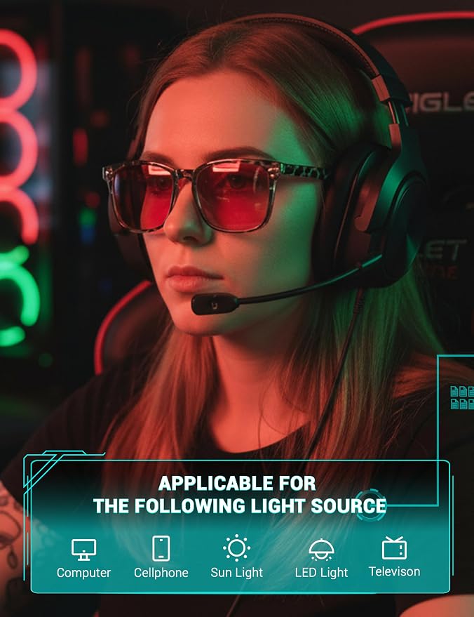 TIJN Sleep Glasses with Blue Green Light Blocking, Screen Fatigue & UV - Image 2