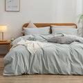 BESTOUCH Duvet Cover Set 100% Washed Cotton Linen Feel Super Soft Comfortable by BESTOUCH