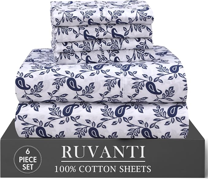 RUVANTI 6 Pcs Cotton Sheets by Ruvanti