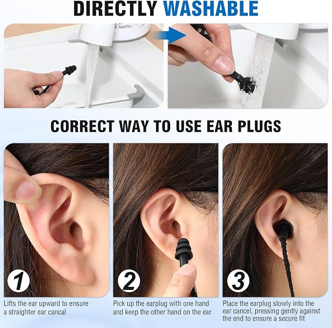 Tondiamo 200 Pairs Ear Plugs Reusable Silicone Earplugs - Image 4