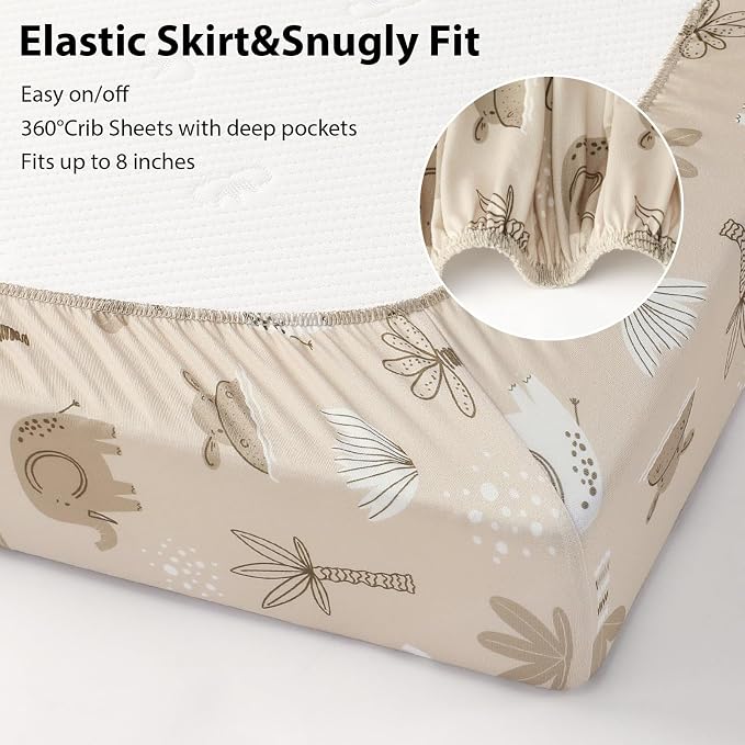 Baby Crib Sheets for Boys and Girls, 3 Pack Toddler Bed Sheets for 52”x28” - Image 5