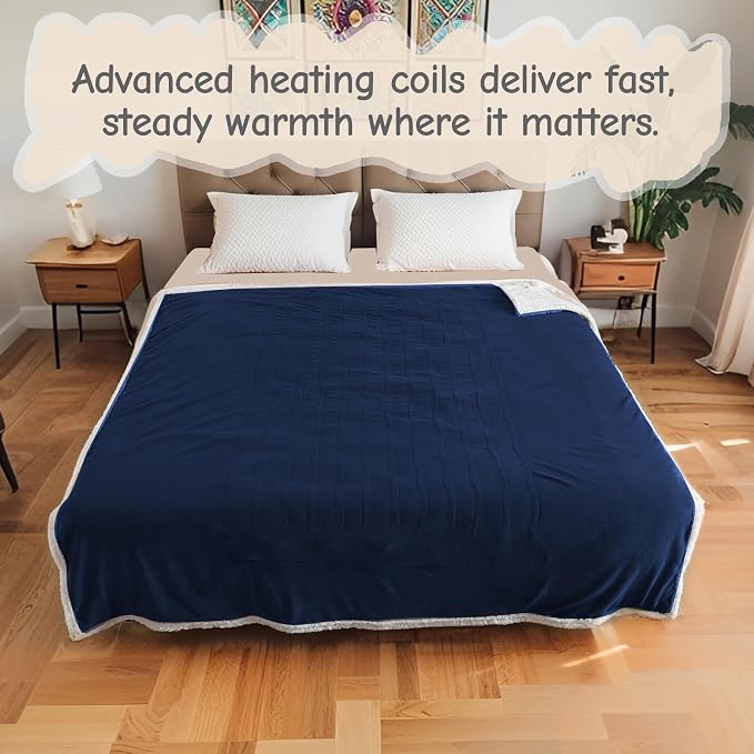 Electric Heated Blanket Full Size 72"x84", Soft Flannel - Image 6