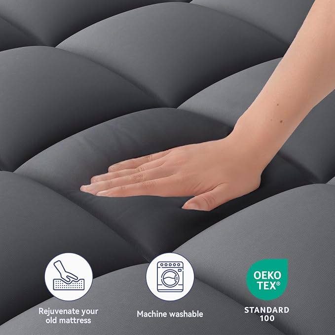 ELEMUSE Cal King Grey Mattress Topper - Image 3