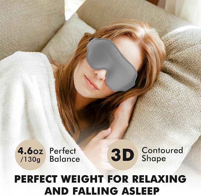 Weighted Eye Mask for Sleeping, 3D Contoured Sleep Mask Blackout - Image 2