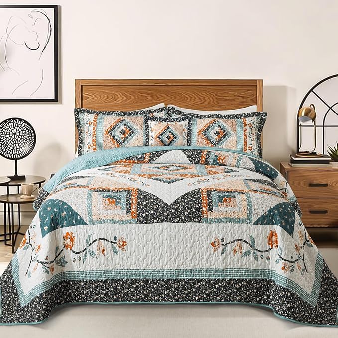 BEDIFANY Cotton Quilts Queen Size Sets by BEDIFANY
