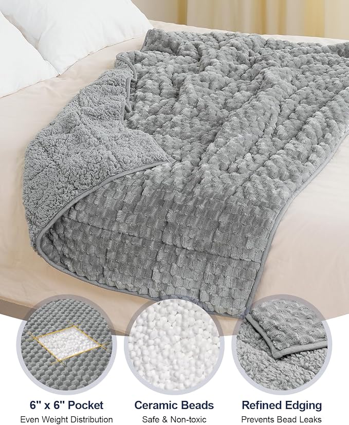 Super Soft Luxury Fleece Sherpa Weighted Blanket - Image 5