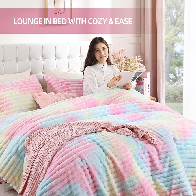 Smoofy Fluffy Full Size Comforter Sets 3 Pieces - Image 6