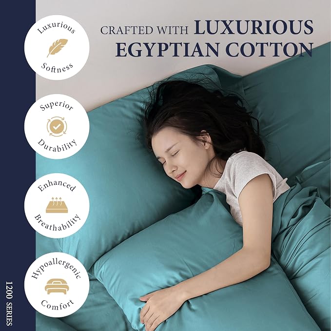 100% Egyptian Cotton Queen Size Sheets Set - Image 2