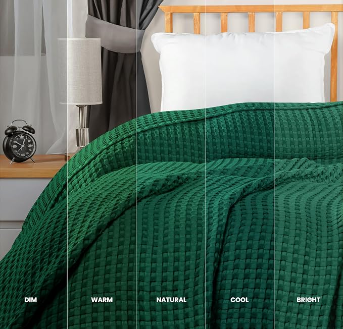 Utopia Bedding 100% Cotton Waffle Weave Blanket Queen Size - Image 5