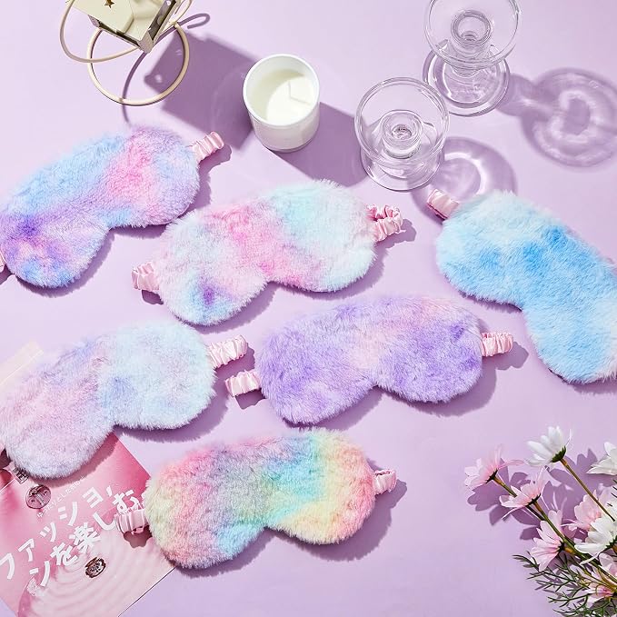 Cuffbow 6 Pack Plush Sleep Mask Set, Cute Plush Eye Masks - Image 7