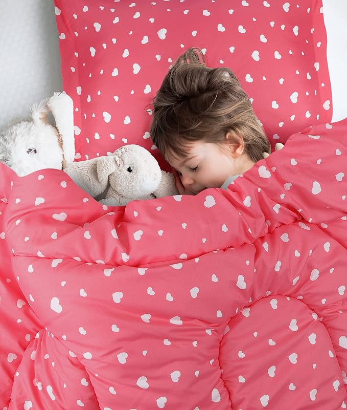 Utopia Bedding Heart Pink Kids Comforter Set - Image 8