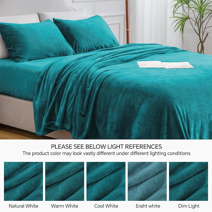 BEDELITE Flannel Sheets Twin Size Teal - Image 9