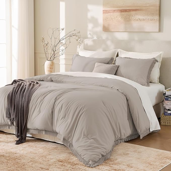 Andency California King Comforter Set Heather Grey - Image 2