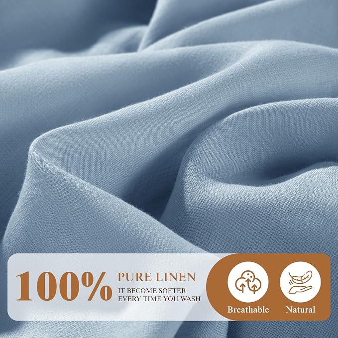 SONORO KATE 100% French Linen Fitted Sheet - Image 2