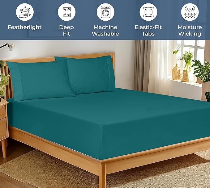 Royale Linens 100% Organic Cotton Fitted Sheet - Image 3