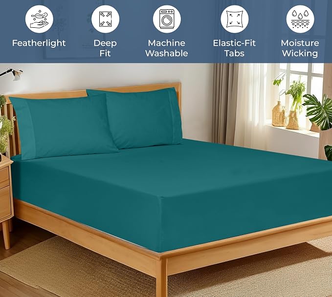 Royale Linens 100% Organic Cotton Fitted Sheet - Image 3