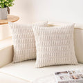 Aegero Pack of 2 Corduroy Decorative Throw Pillow Covers 22x22 Inch Soft by Unknown