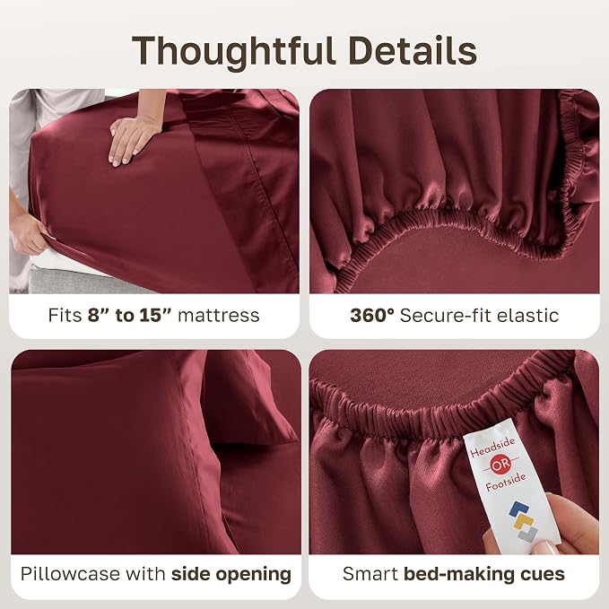 California Design Den 100% Cotton Twin Sheets Set - Image 5