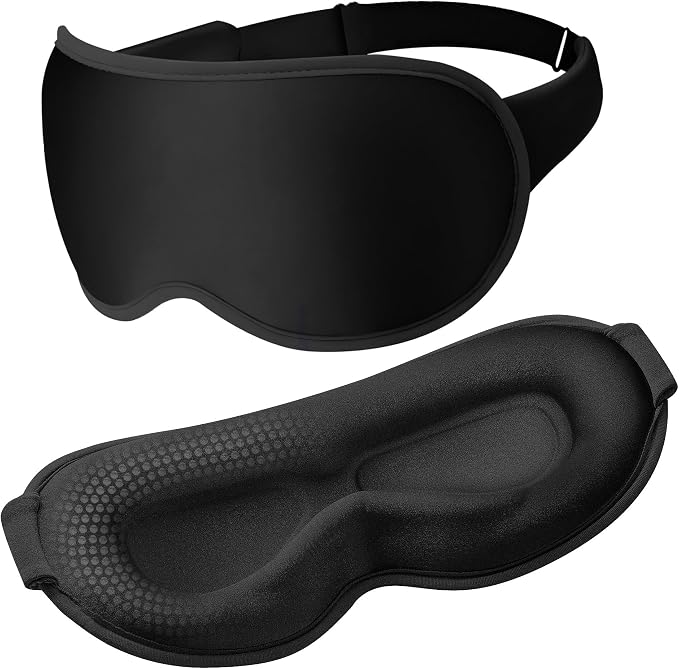 Blackout Sleep Mask for Men & Women: Weighted 3D Contoured Night Eye Cover by FACEMOON
