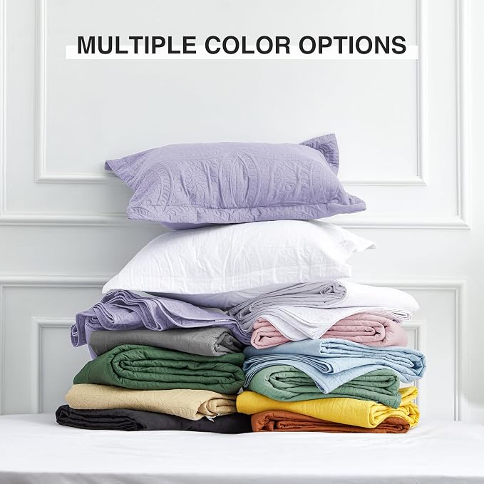 Love's cabin California King Size Quilt Bedding Set Lavender Bedspreads - Image 8