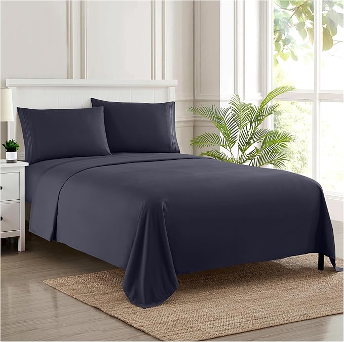 1800 Thread Count Sheet Set – Soft Egyptian Quality Brushed Microfiber Sheets – by SweetHomeCollection
