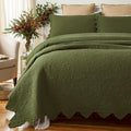 Brandream Queen Size Quilt Set Cotton Green Quilts Luxury Farmhouse Bedding Set by Brandream