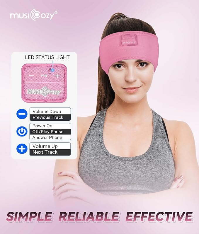 MUSICOZY Sleep Headphones Headband Bluetooth 5.4 Wireless Headband Headphones - Image 4