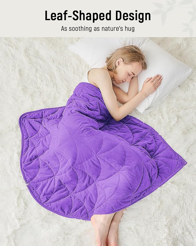 Weighted Lap Blanket 7 lbs for Adults, Luxury Soft Small Weighted Blanket - Image 4