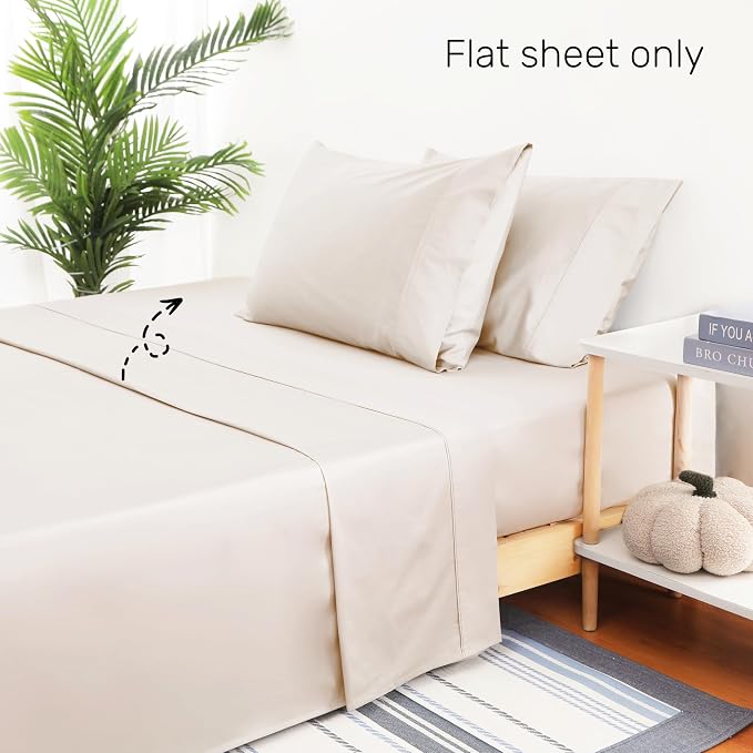 Shunjie.Home Flat Sheet Only Full Size, 400 TC 100% Egyptian Cotton Flat Sheet - Image 5