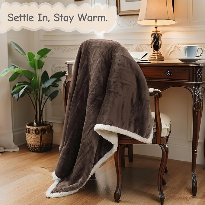 Electric Heated Blanket Throw Size 50"x60", Soft Flannel - Image 2