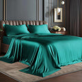 BEDELITE Satin Sheets Queen Size Bed Set, Luxury Soft Teal Silky Sheets by BEDELITE