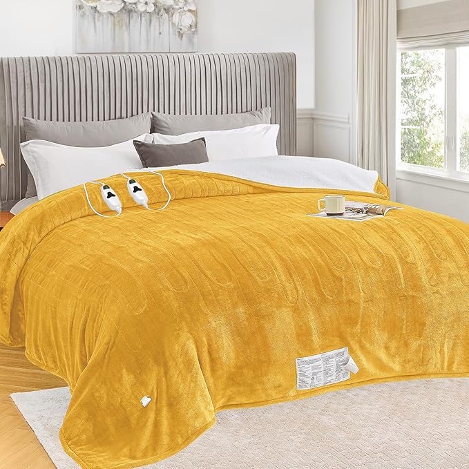 greenoak Heated Blanket Electric Queen Size 84"X90" Dual Control, Heating by Greenoak