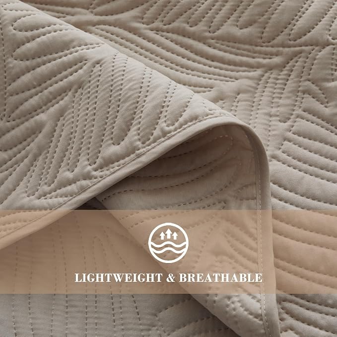 Exclusivo Mezcla Twin Quilt Bedding Set, Lightweight Taupe Quilts Twin Size - Image 5