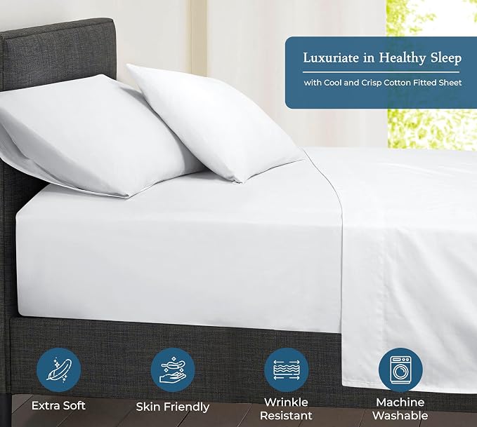 Royale Linens 400 Thread Count 100% American Grown Cotton Fitted Sheet King Size - Image 3