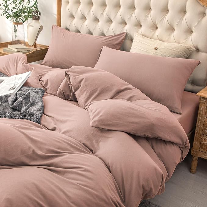 PURE ERA Jersey Knit Duvet Cover Set 100% T-Shirt Cotton Super Soft Comfy 3pc - Image 6