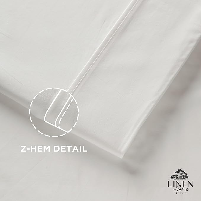 Linen Home 100% Cotton Percale 1 Flat Sheet, Twin Size - Image 3