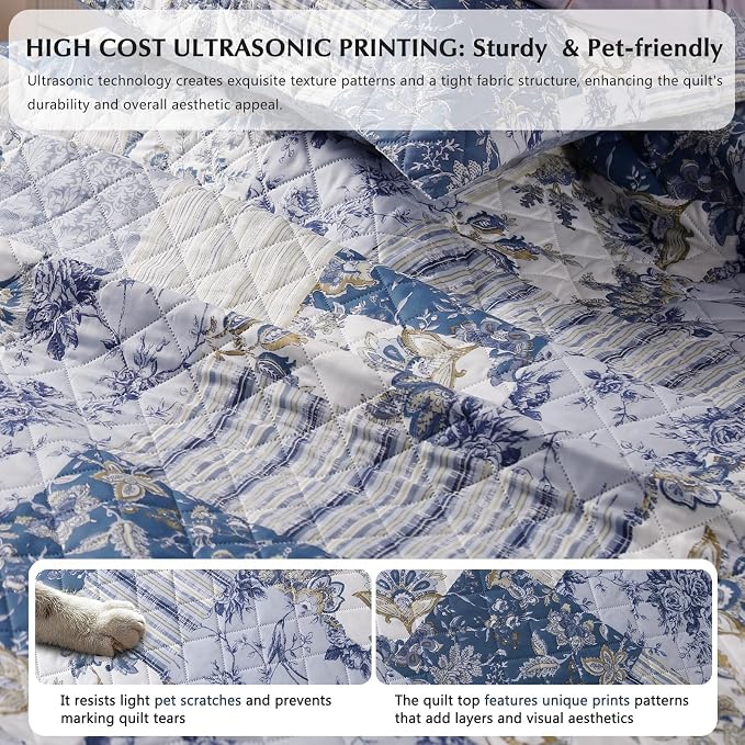 GOONE XL King Quilt Set 106"x96", Lightweight Spring & Summer Farmhouse - Image 7