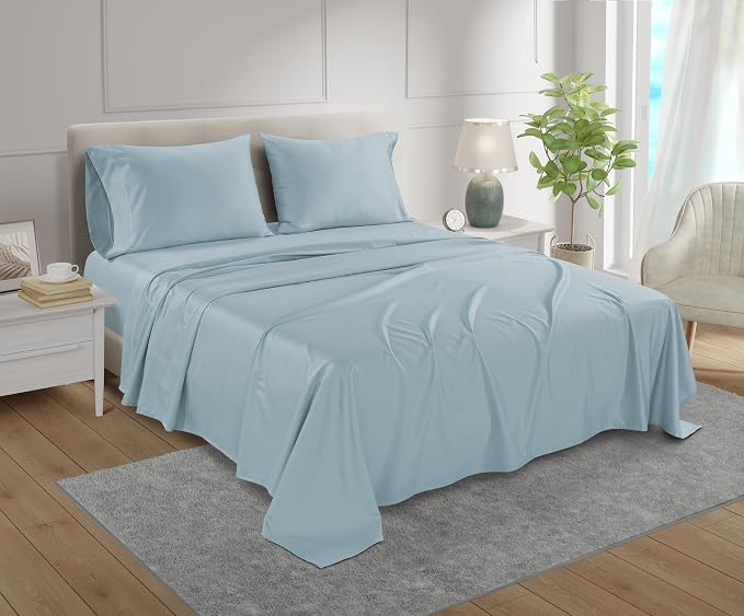 100% Egyptian Cotton Bed Sheets Full Size Bed Set, 800TC Sateen Weave 15" Deep by CHATEAUHOMECOLLECTION