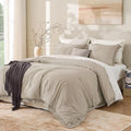 Andency Oatmeal Comforter Set King Size, 3 Pieces Boho Tassel Lightweight by Andency