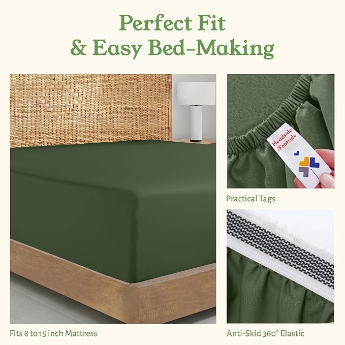 California Design Den 100% Organic Cotton Fitted Sheet King Only - Image 6