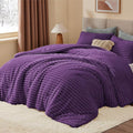 BEDELITE Fleece King Comforter Set -Super Soft & Warm Fluffy Purple Bedding by BEDELITE