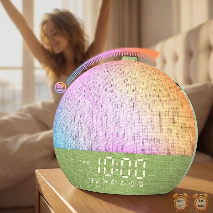 Calm & Gradual Sunrise Alarm Clock: 30‑Min Slow‑Rise Natural Wake Up Light by Unknown