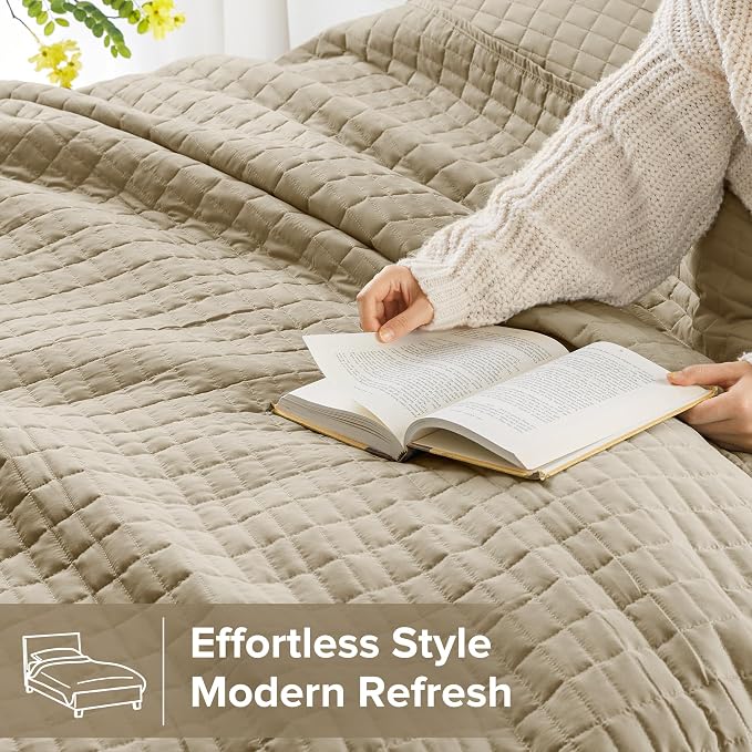 Comfort Spaces Twin Quilt Set Modern Reversible Plaid Coverlet Twin Bedding Set - Image 3