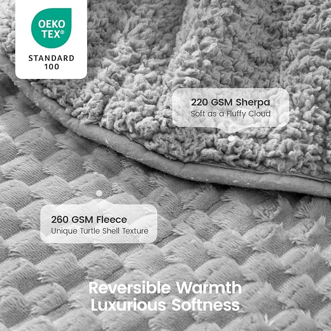 Super Fuzzy Soft Fleece Sherpa Weighted Blanket 20 lbs - Image 3
