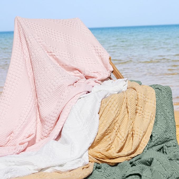 PHF Cooling Waffle Blanket Twin Size, Lightweight 60% Rayon from Bamboo & 40% - Image 6