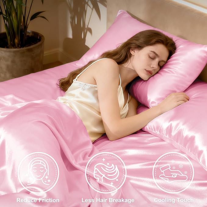 Love's cabin Twin XL Satin Sheet Sets - Image 3